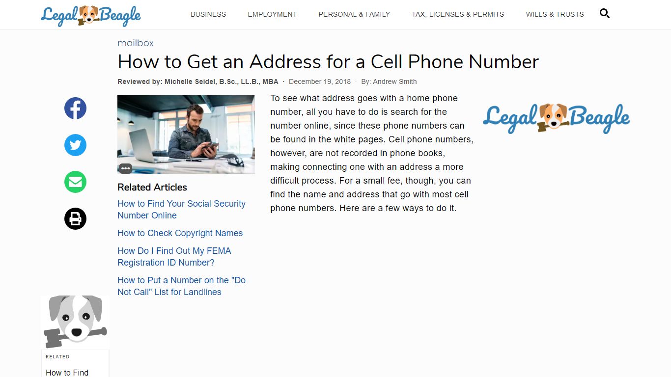 How to Get an Address for a Cell Phone Number | Legal Beagle